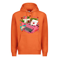 Carrot pink typewriter and letters Premium Hoodie - AdoDesignShop
