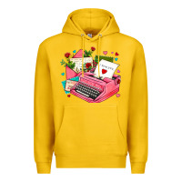 Lemon pink typewriter and letters Premium Hoodie - AdoDesignShop