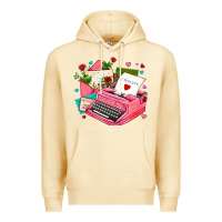 Pina Colada pink typewriter and letters Premium Hoodie - AdoDesignShop
