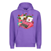 Purple pink typewriter and letters Premium Hoodie - AdoDesignShop