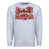Heather Grey football nana with leopard Premium Sweatshirt - Zillion Design Studio