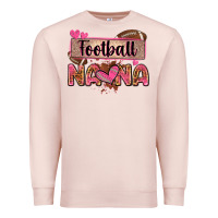 Pale Pink football nana with leopard Premium Sweatshirt - Zillion Design Studio