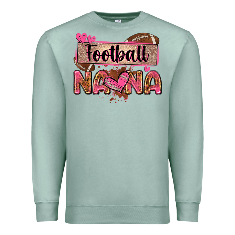 Football Nana With Leopard Premium Sweatshirt by Zillion Design Studio | Teevron