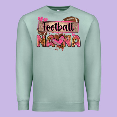 Football Nana With Leopard Premium Sweatshirt Designed By Zillion Design Studio