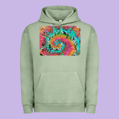Tie Dye Leopard Cowhide Glitter Background Urban Hoodie Designed By Artiststas