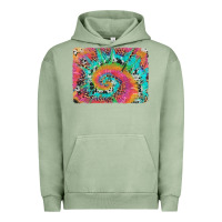 Pigment Oil Green tie dye leopard cowhide glitter background Urban Hoodie - Artiststas