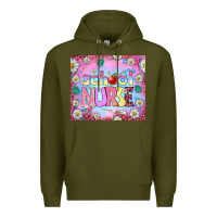 Army Green school nurse tumbler Premium Hoodie - BundleAndBundleShop
