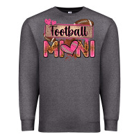 Charcoal Heather football mini with leopard Premium Sweatshirt - Zillion Design Studio
