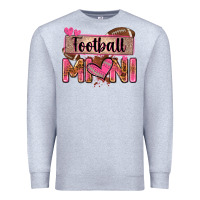 Heather Grey football mini with leopard Premium Sweatshirt - Zillion Design Studio