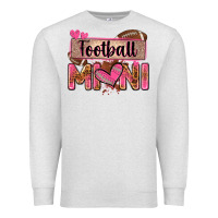 Oatmeal Heather football mini with leopard Premium Sweatshirt - Zillion Design Studio