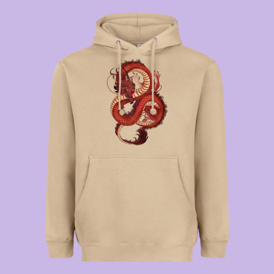 Heavyweight Hoodie red dragon