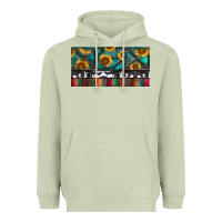 Matcha Rusty Sunflowers with Cowhide and Turquoise Heavyweight Hoodie - RanaPortraitStore