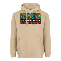 Mushroom Rusty Sunflowers with Cowhide and Turquoise Heavyweight Hoodie - RanaPortraitStore