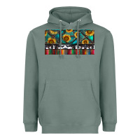 Sage Rusty Sunflowers with Cowhide and Turquoise Heavyweight Hoodie - RanaPortraitStore