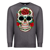 Charcoal Heather mexican day of the dead Premium Sweatshirt - texasbilliewilder