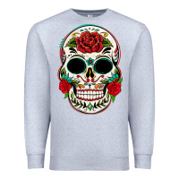 Heather Grey mexican day of the dead Premium Sweatshirt - texasbilliewilder