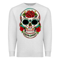 Oatmeal Heather mexican day of the dead Premium Sweatshirt - texasbilliewilder