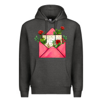 Charcoal Heather pink letter Premium Hoodie - AdoDesignShop