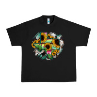 Black Texas Map Sunflower Cactus Serape Urban Heavy Tee - RanaPortraitStore
