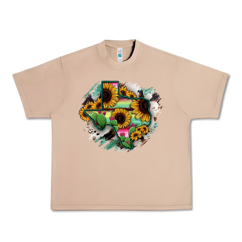 Texas Map Sunflower Cactus Serape Urban Heavy Tee by RanaPortraitStore | Teevron