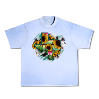 Grape Ice Texas Map Sunflower Cactus Serape Urban Heavy Tee - RanaPortraitStore