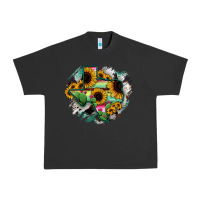 Pigment Black Texas Map Sunflower Cactus Serape Urban Heavy Tee - RanaPortraitStore