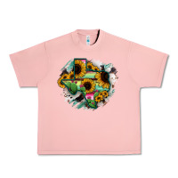 Salmon Texas Map Sunflower Cactus Serape Urban Heavy Tee - RanaPortraitStore