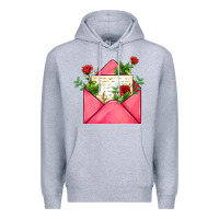 Heather Grey pink letter Premium Hoodie - AdoDesignShop