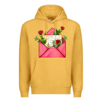 Mustard pink letter Premium Hoodie - AdoDesignShop