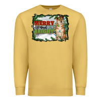 Antique Gold merry and bright shiba inu Premium Sweatshirt - RanaPortraitStore