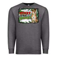 Charcoal Heather merry and bright shiba inu Premium Sweatshirt - RanaPortraitStore