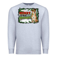 Heather Grey merry and bright shiba inu Premium Sweatshirt - RanaPortraitStore