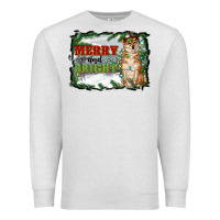 Oatmeal Heather merry and bright shiba inu Premium Sweatshirt - RanaPortraitStore
