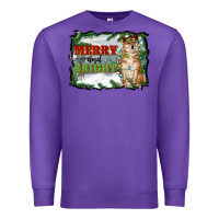 Purple merry and bright shiba inu Premium Sweatshirt - RanaPortraitStore