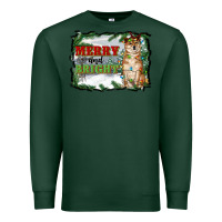 Sports Green merry and bright shiba inu Premium Sweatshirt - RanaPortraitStore