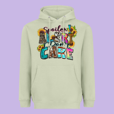 Spoiler Alert I Don't Care Heavyweight Hoodie Designed By Zillion Design Studio