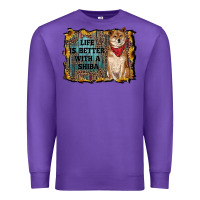 Purple life is better with a shiba Premium Sweatshirt - RanaPortraitStore