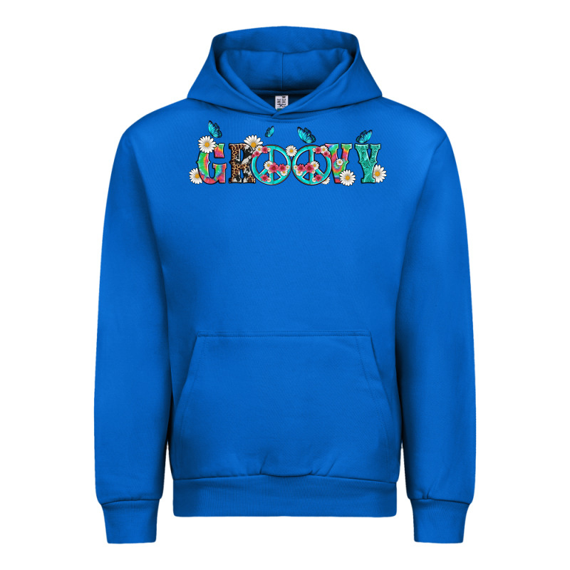 Groovy With Peace  Sign Flowers Urban Hoodie by Artiststas | Teevron