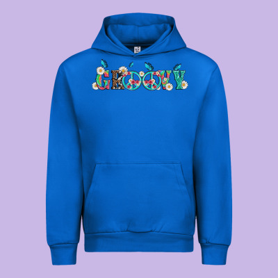 Groovy With Peace  Sign Flowers Urban Hoodie Designed By Artiststas