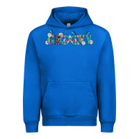 Cobalt groovy with peace  sign flowers Urban Hoodie - Artiststas