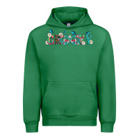 Emerald groovy with peace  sign flowers Urban Hoodie - Artiststas