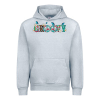 Heather Grey groovy with peace  sign flowers Urban Hoodie - Artiststas