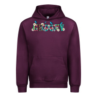Mauve Wine groovy with peace  sign flowers Urban Hoodie - Artiststas