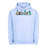 Pigment Grape Ice groovy with peace  sign flowers Urban Hoodie - Artiststas