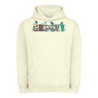Pigment Pistachio groovy with peace  sign flowers Urban Hoodie - Artiststas