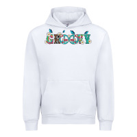 White groovy with peace  sign flowers Urban Hoodie - Artiststas