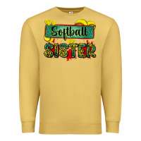 Antique Gold softball sister with leopard Premium Sweatshirt - Zillion Design Studio