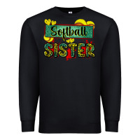 Black softball sister with leopard Premium Sweatshirt - Zillion Design Studio