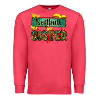 Softball Sister With Leopard Premium Sweatshirt | Teevron