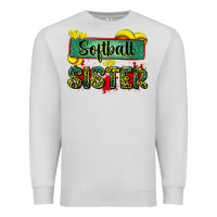 Dove Grey softball sister with leopard Premium Sweatshirt - Zillion Design Studio